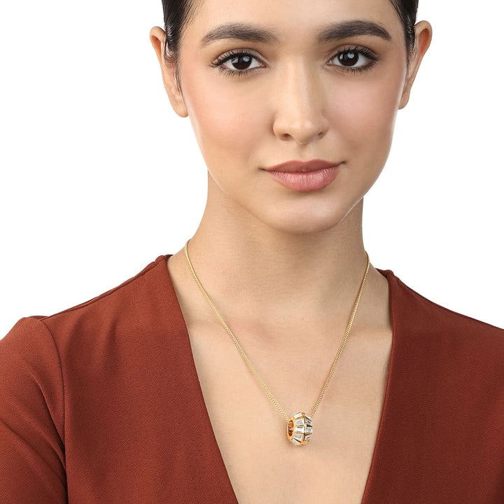 Lumen Mirror Pendant Necklace for Women by Isharya | Modern Indian Jewellery