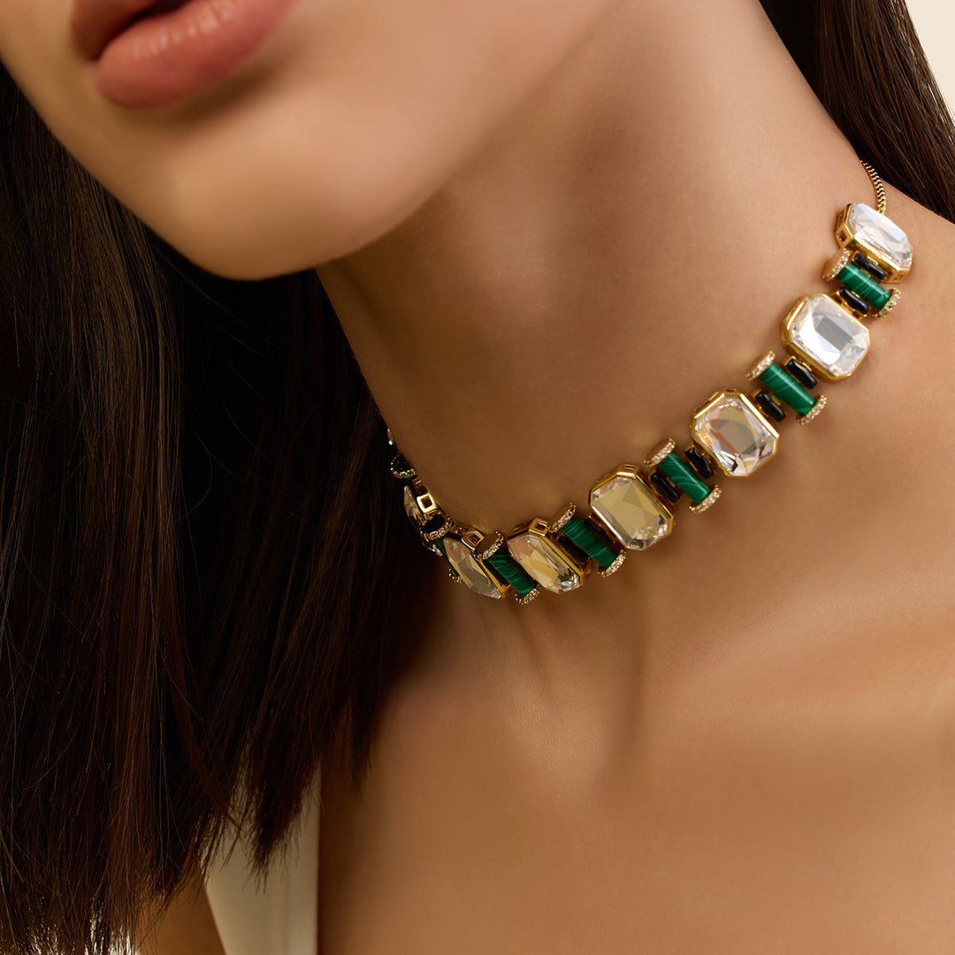 Jungle Green Crystal Choker