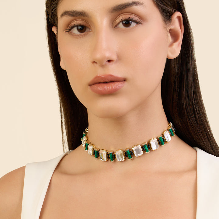 Jungle Green Crystal Choker