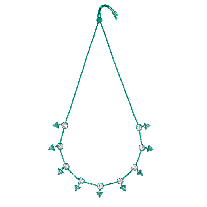 Jungle Green Pyramid Crystal Necklace