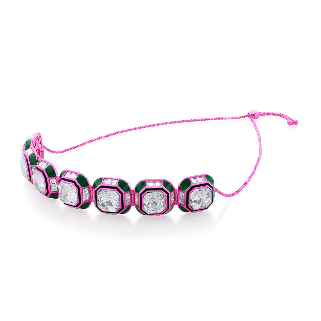 Hyper Pink Crystal Choker