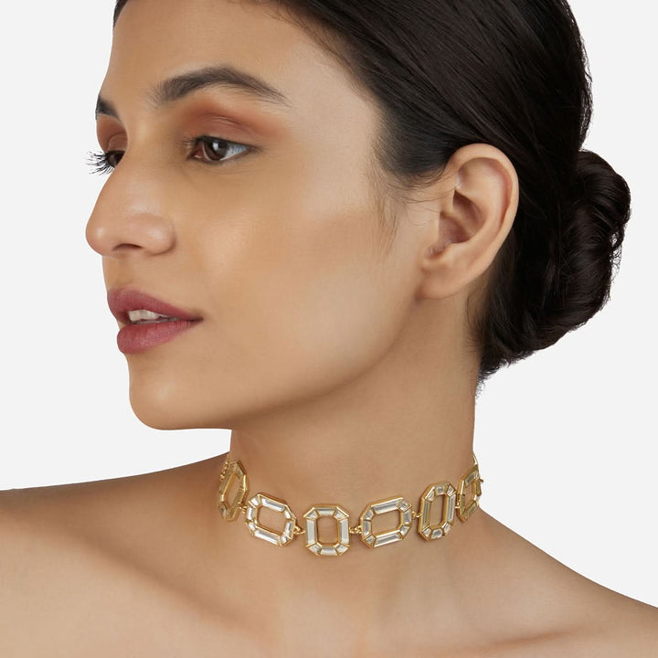 Octa Mirror Choker for Women by Isharya | Modern Indian Jewellery