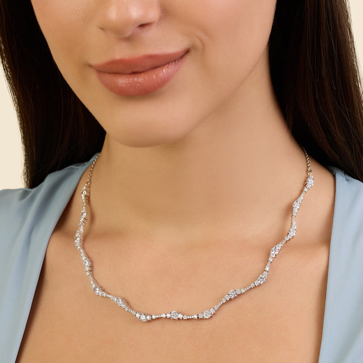 Silver Wave Necklace 