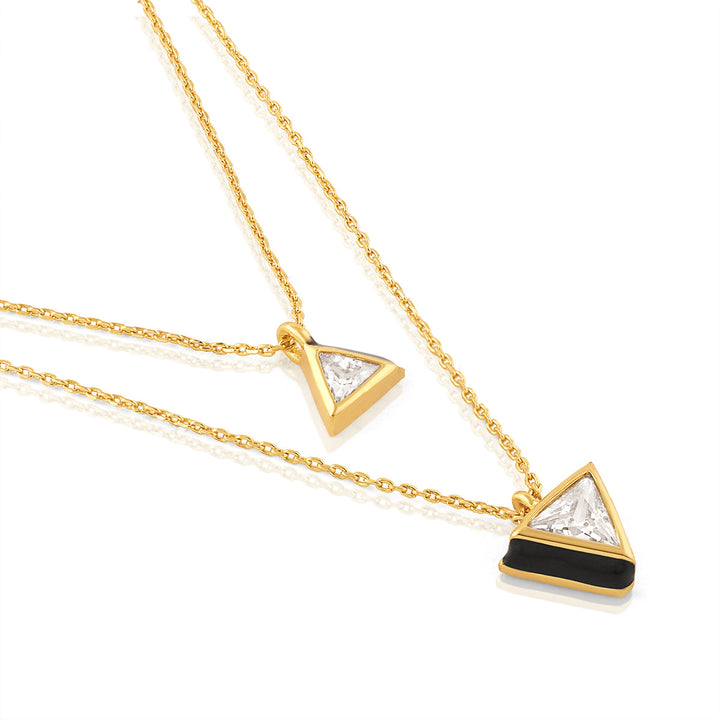 Black Triangles Layered Necklace