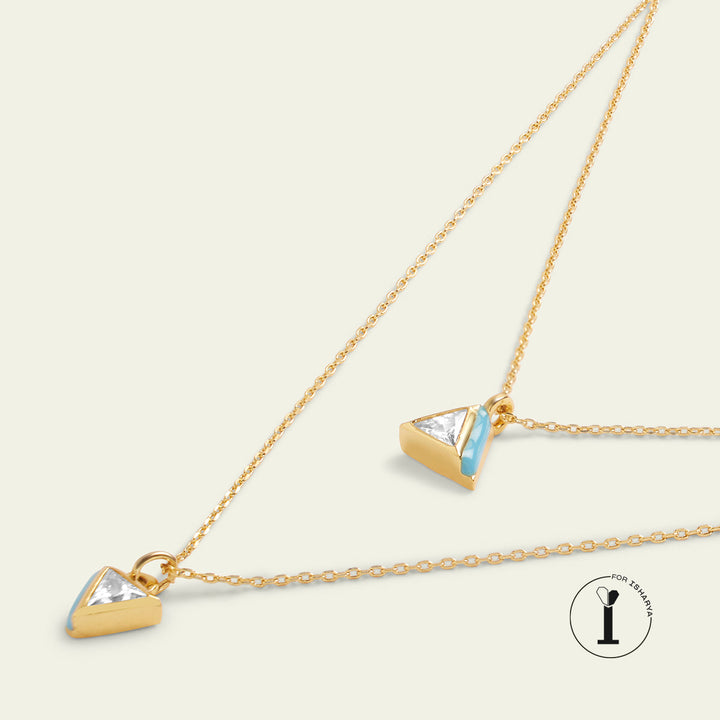 Blue Triangles Necklace 