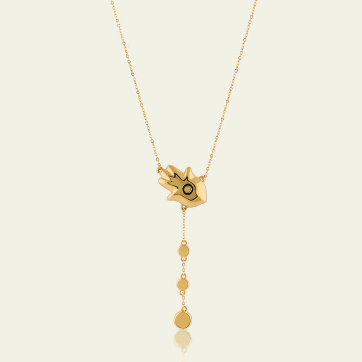 Gold Hamsa Lariat 