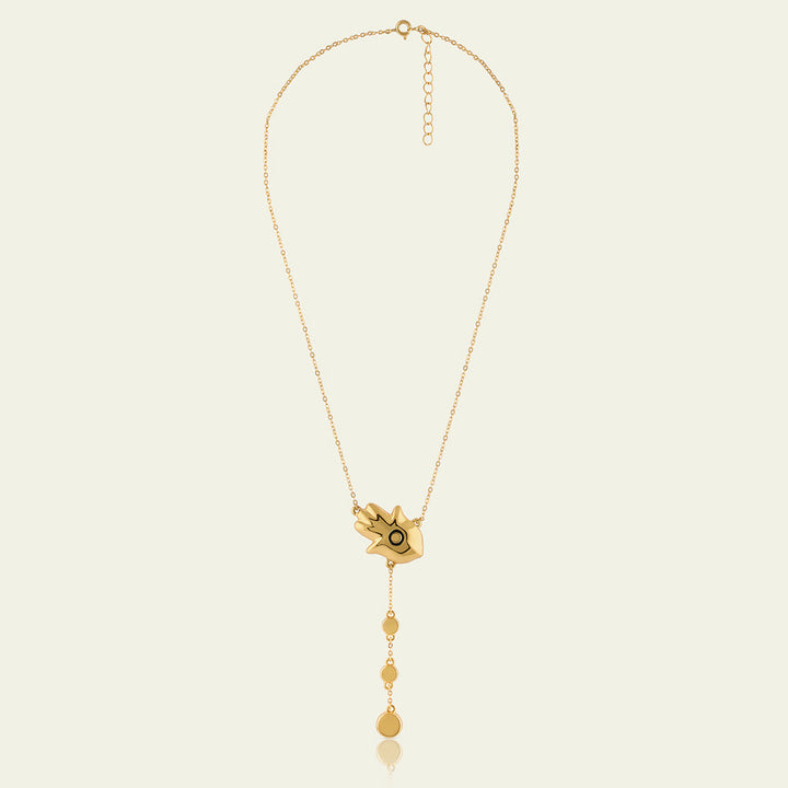 Gold Hamsa Lariat 