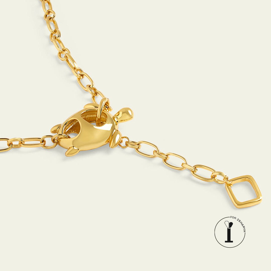 Gold Turtle Chain Lariat 