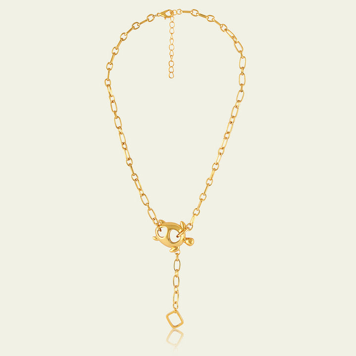 Gold Turtle Chain Lariat 