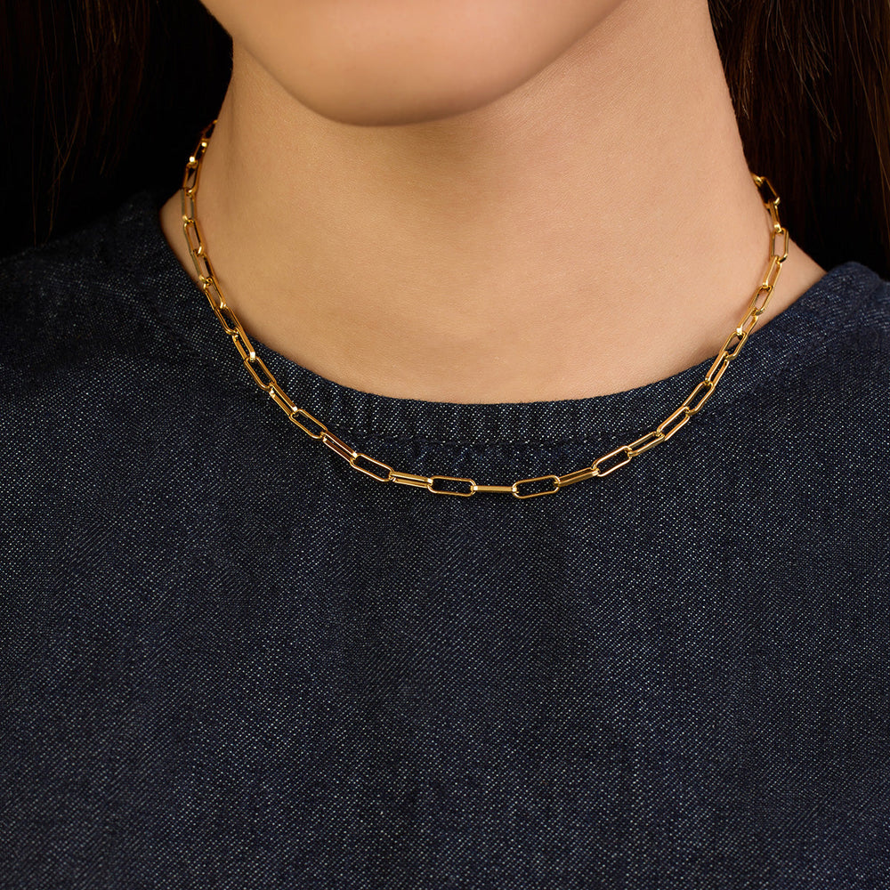 Gold Chain Link Necklace 