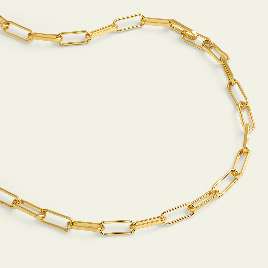 Gold Chain Link Necklace 