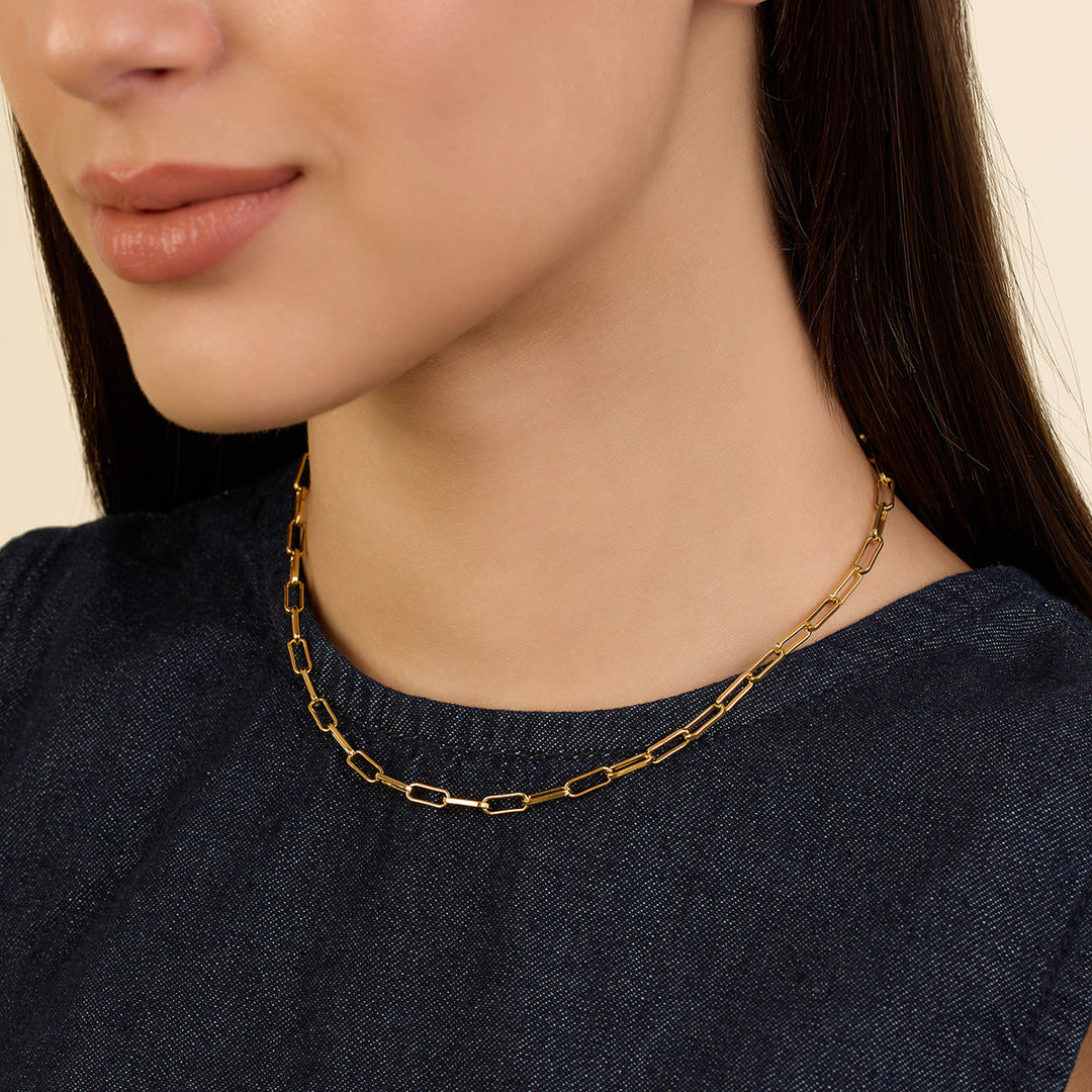 Gold Chain Link Necklace 