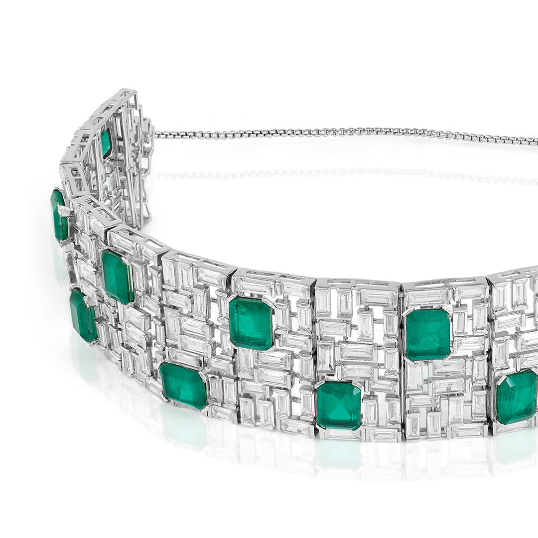 Doublet Dark Emerald Wide Choker