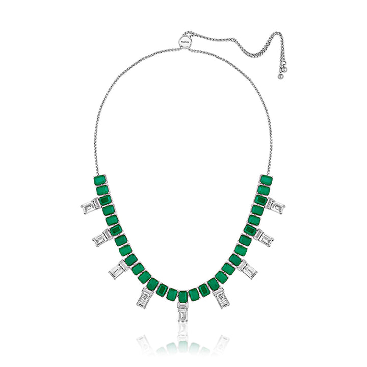 Doublet Dark Emerald Stationed Choker