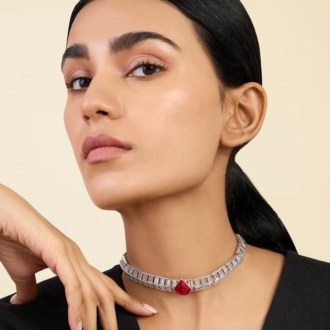 Ruby Corumdum Slim Choker