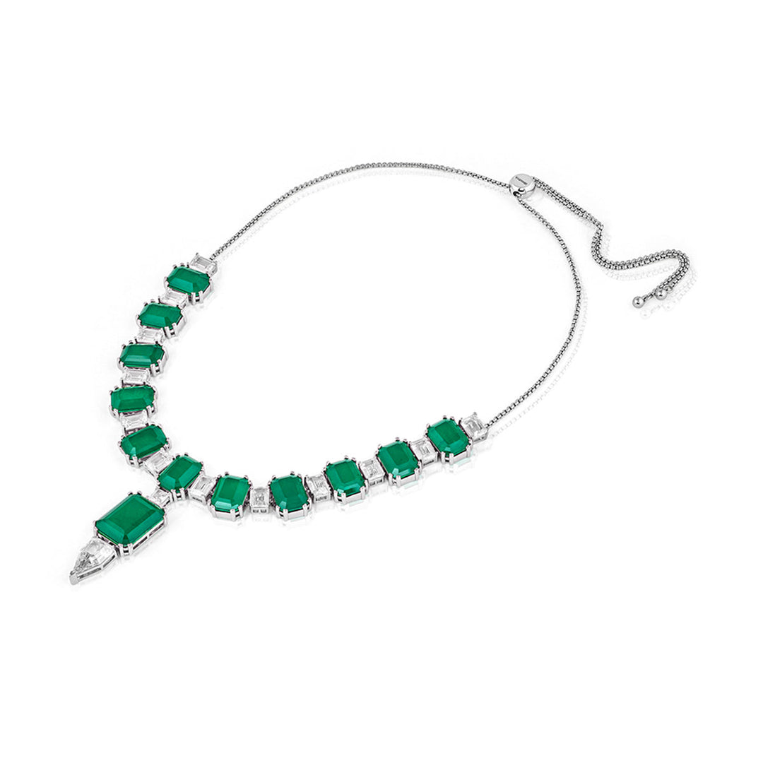 Doublet Dark Emerald Drop Choker