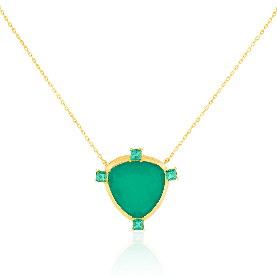 Emerald Mirros Layered Necklace