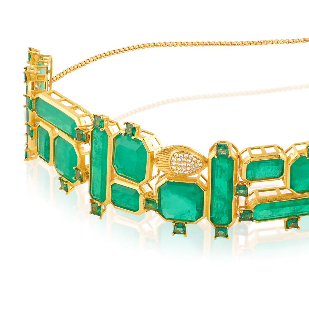 Green Choker Necklace for Women by Isharya | Modern Indian Jewellery