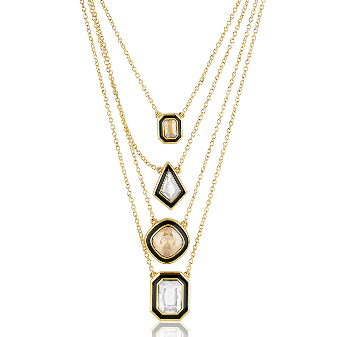 White Gold Metaverse Four Layered Necklace