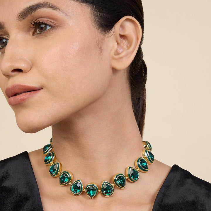 Green Crystal Galaxy Choker