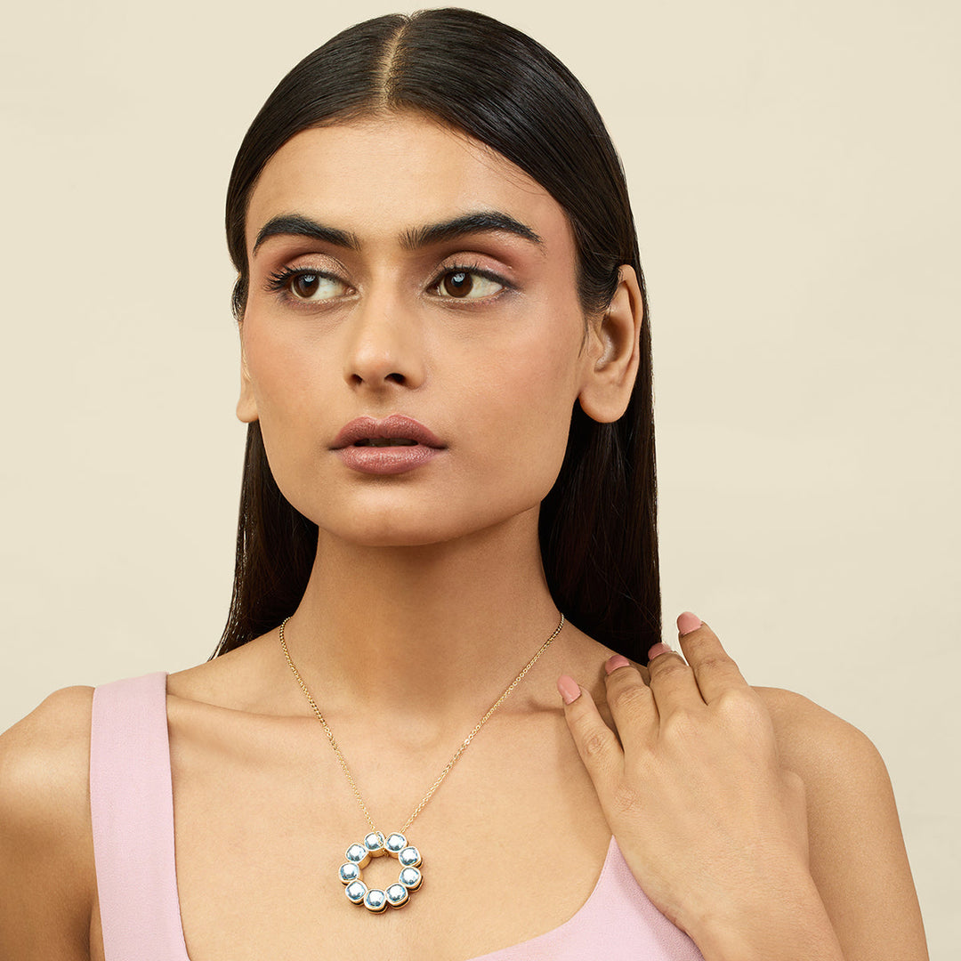 Aqua Goals Reversible Pendant Necklace