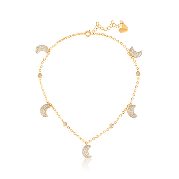 Crescent Shimmer Charm Necklace