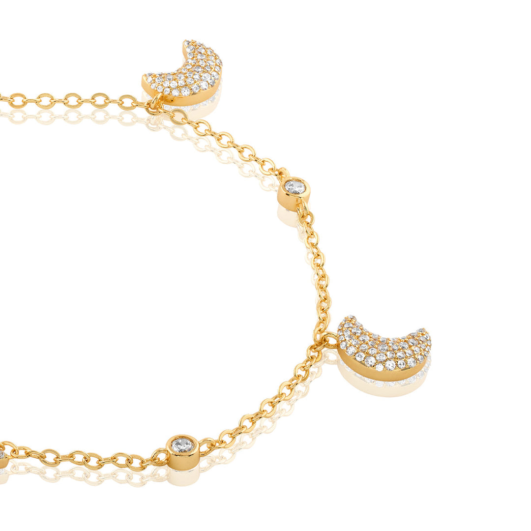 Crescent Shimmer Charm Necklace