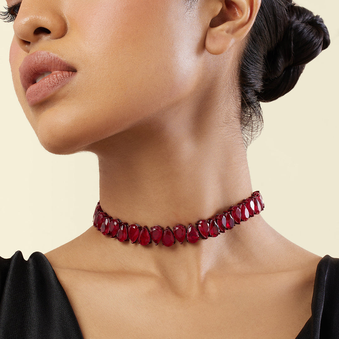 Elysian Ruby Choker Necklace - Isharya | Modern Indian Jewelry