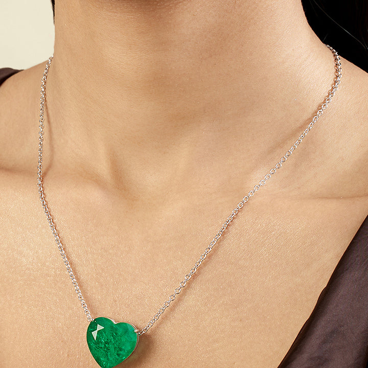 Green Heart Pendant Necklace