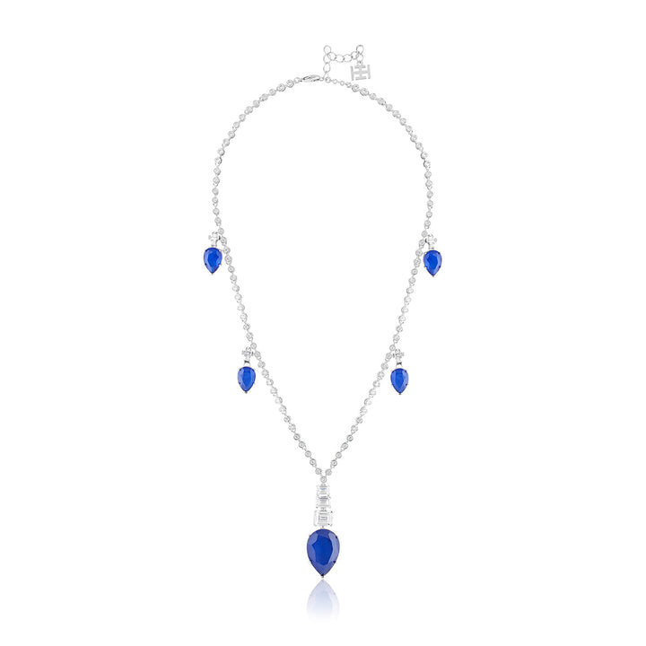 Sapphire Radiance Long Necklace