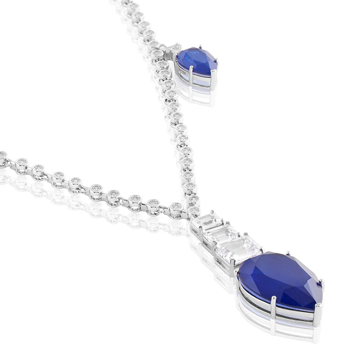 Sapphire Radiance Long Necklace