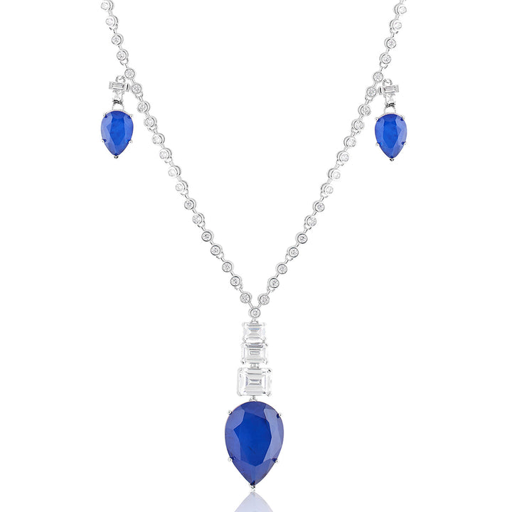 Sapphire Radiance Long Necklace