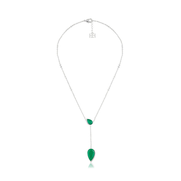 Lillian Emerald Y Necklace