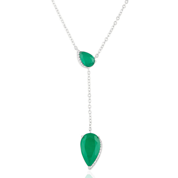Lillian Emerald Y Necklace