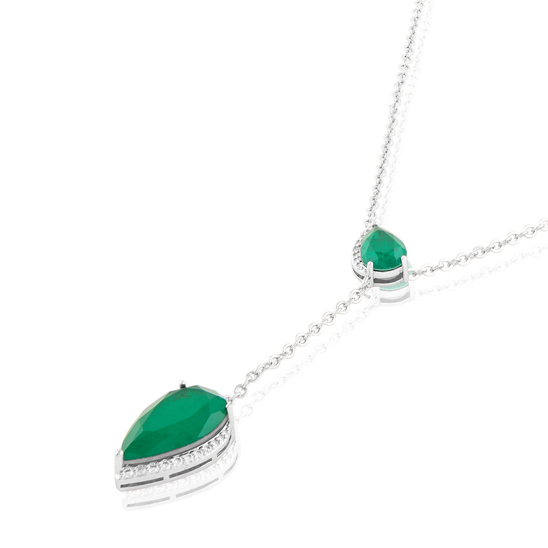 Lillian Emerald Y Necklace