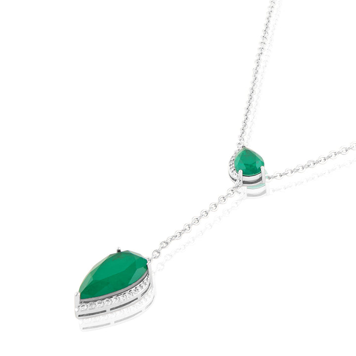 Lillian Emerald Y Necklace
