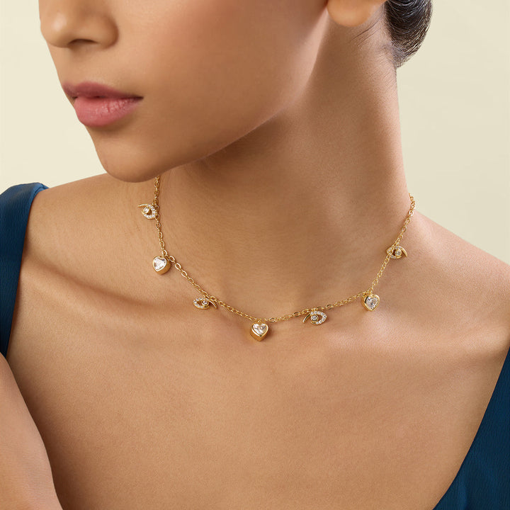 Cloudoria Stationed Choker In 18Kt Gold Plated