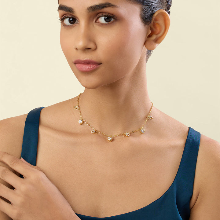 Cloudoria Stationed Choker In 18Kt Gold Plated