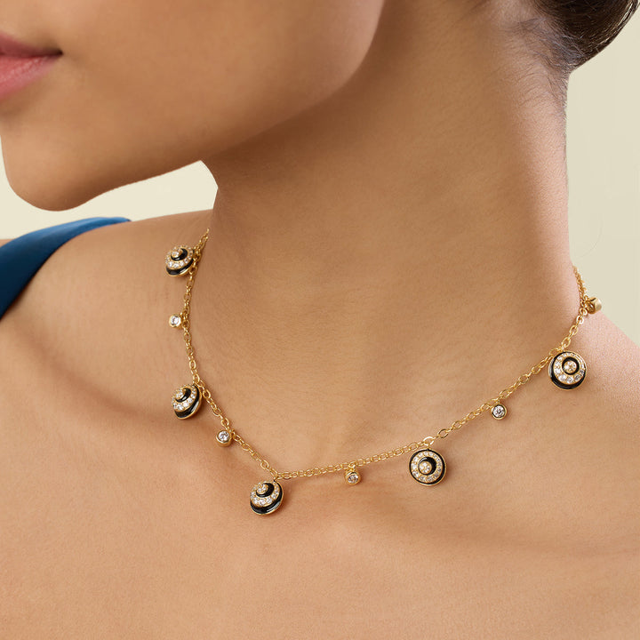 Solacea Charm Choker In 18Kt Gold Plated