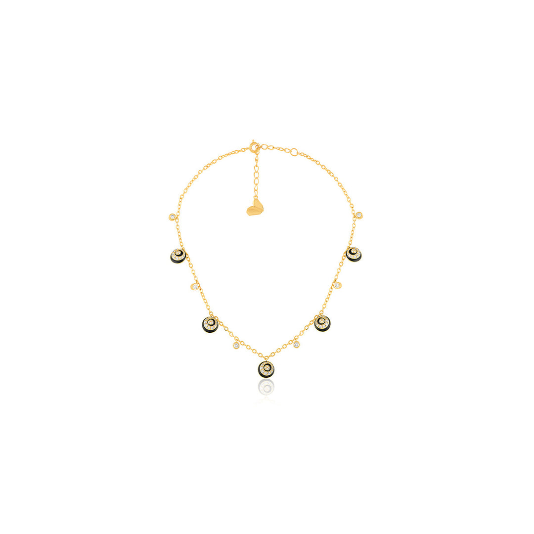 Solacea Charm Choker In 18Kt Gold Plated