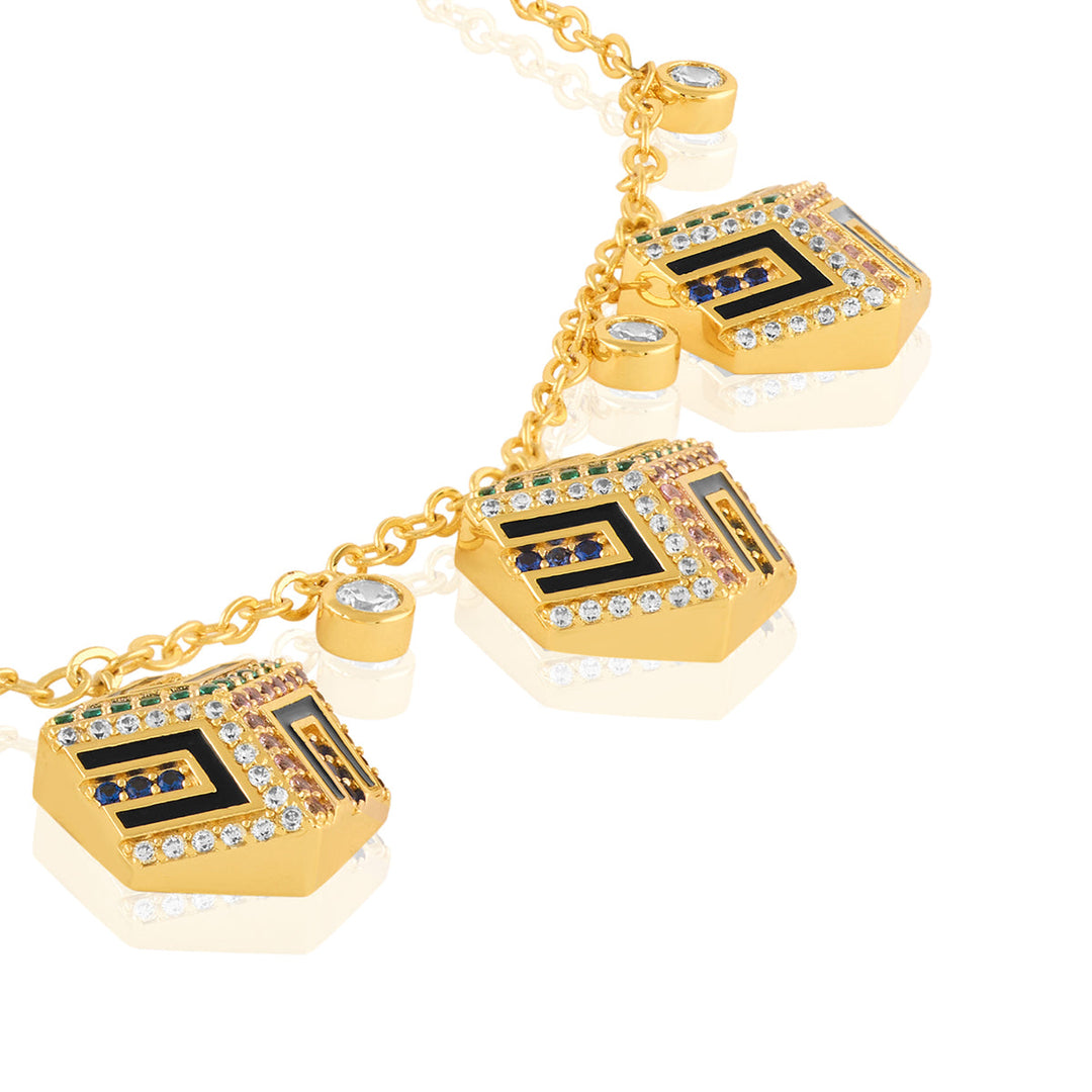 Miscara Charm Necklace In 18Kt Gold Plated