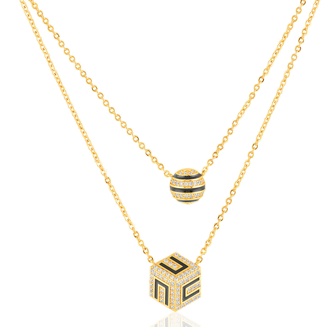Dustelle Layered Necklace In 18Kt Gold Plated