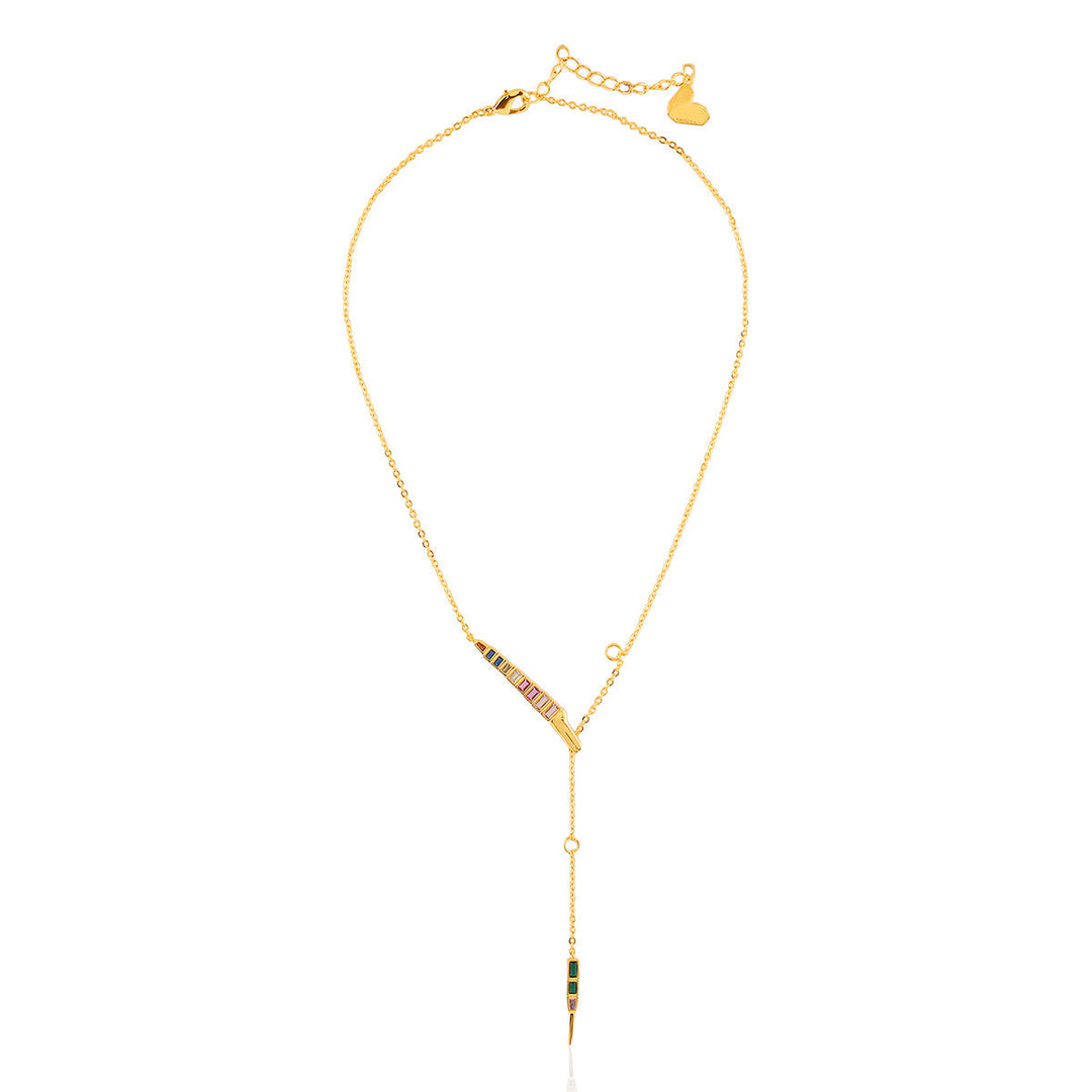 Vaasuki Multi-coloured Y Necklace
