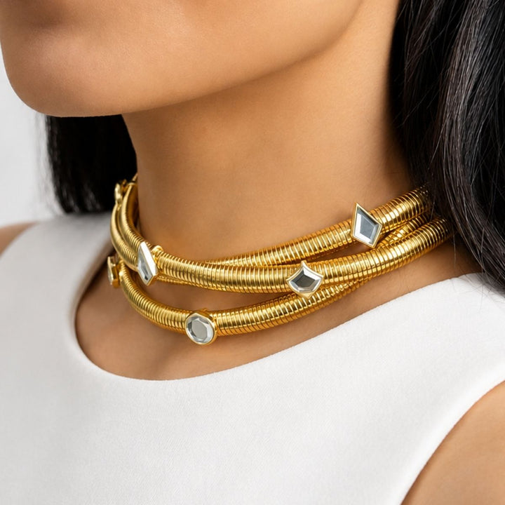 Geo Statement Mirror Choker