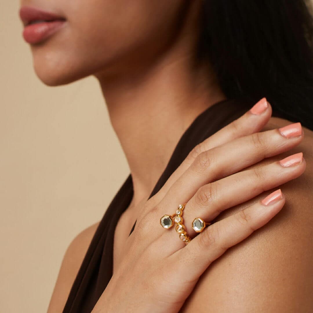 Divided but One Ring for Women by Isharya | Modern Indian Jewellery