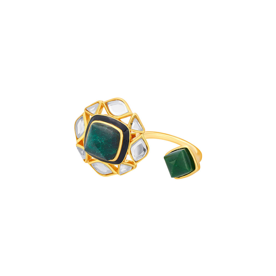 Begum Haute Evergreen Duplet Ring for Women by Isharya | Modern Indian Jewellery