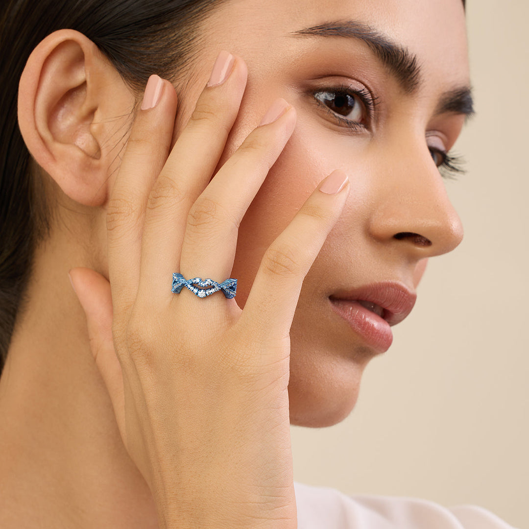 Blue Open ring Ring for Women by Isharya | Modern Indian Jewellery