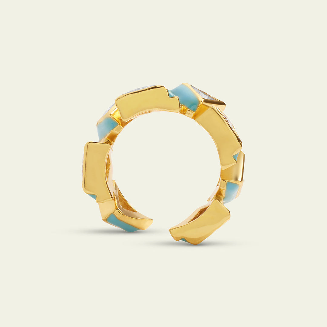 Turquoise Open ring Ring for Women by Isharya | Modern Indian Jewellery