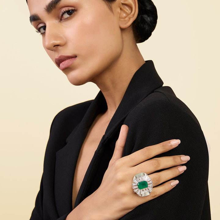 Bombe Doublet Emerald Cocktail Ring