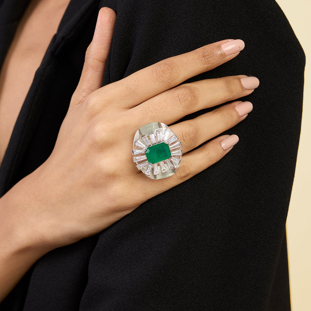 Bombe Doublet Emerald Cocktail Ring